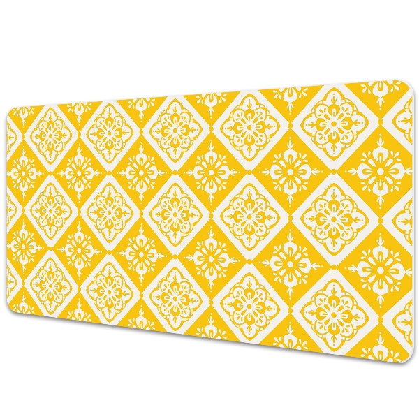 Tapis de bureau Motif vintage jaune et blanc