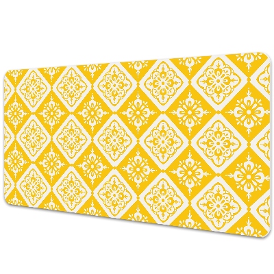 Tapis de bureau Motif vintage jaune et blanc