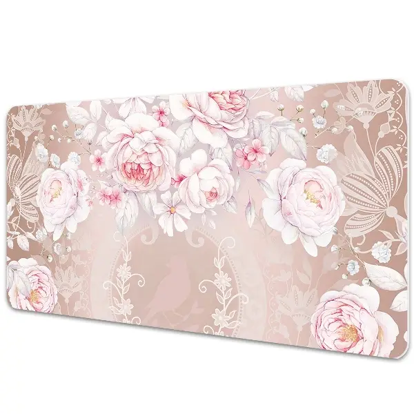 Protège bureau Roses blanches