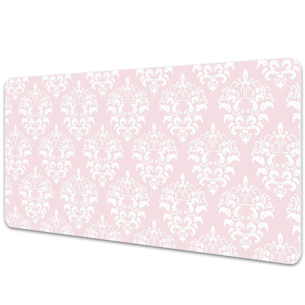 Protège bureau Damas rose vintage