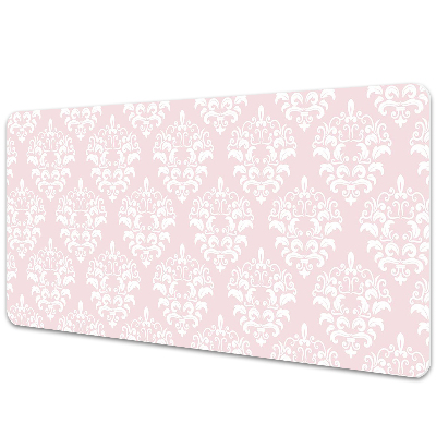 Protège bureau Damas rose vintage