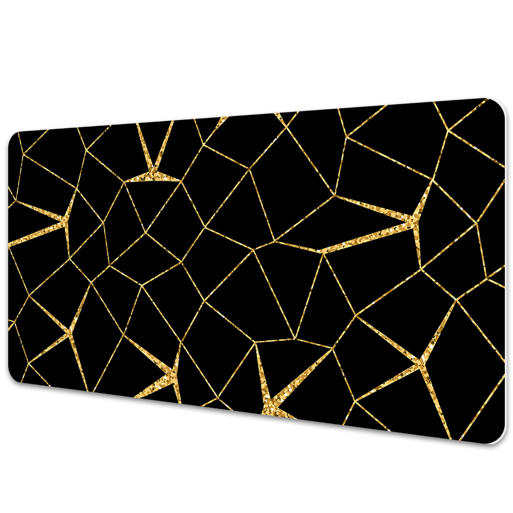 Sous main de bureau Mosaïque noire et or