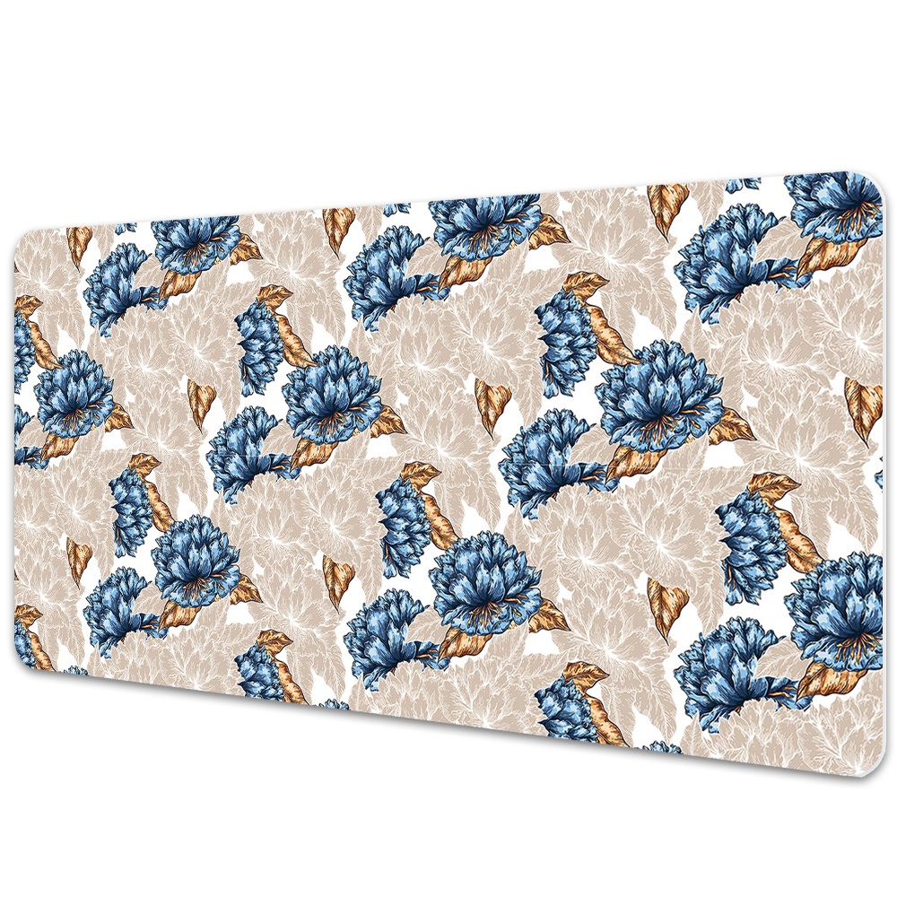 Sous main de bureau Fleurs bleues