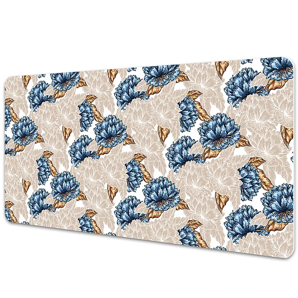 Sous main de bureau Fleurs bleues