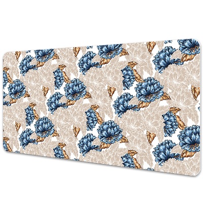 Sous main de bureau Fleurs bleues