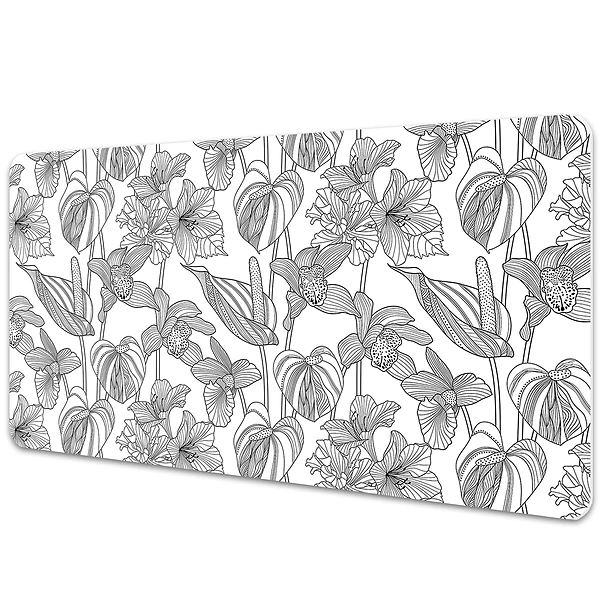 Sous-main bureau Contours de fleurs