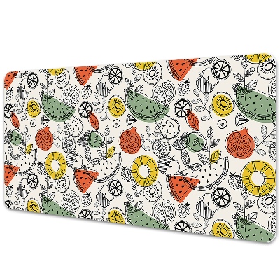 Sous-main bureau Fruits dessinés