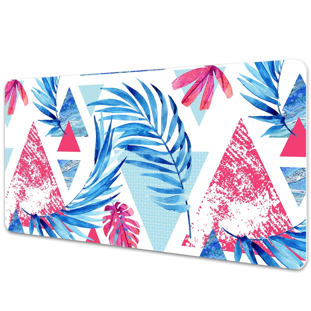 Protège bureau Feuilles et triangles géométriques
