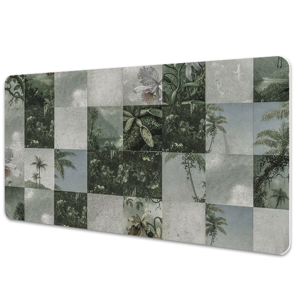 Sous-main bureau Patchwork géométrique tropical