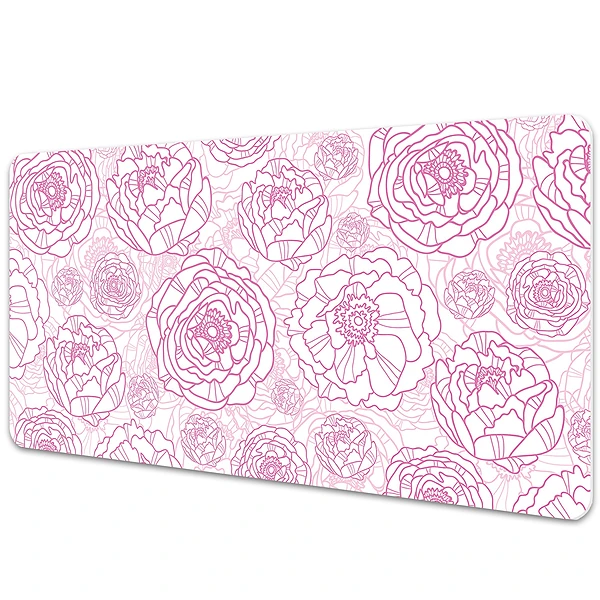 Sous-main bureau Fleurs roses