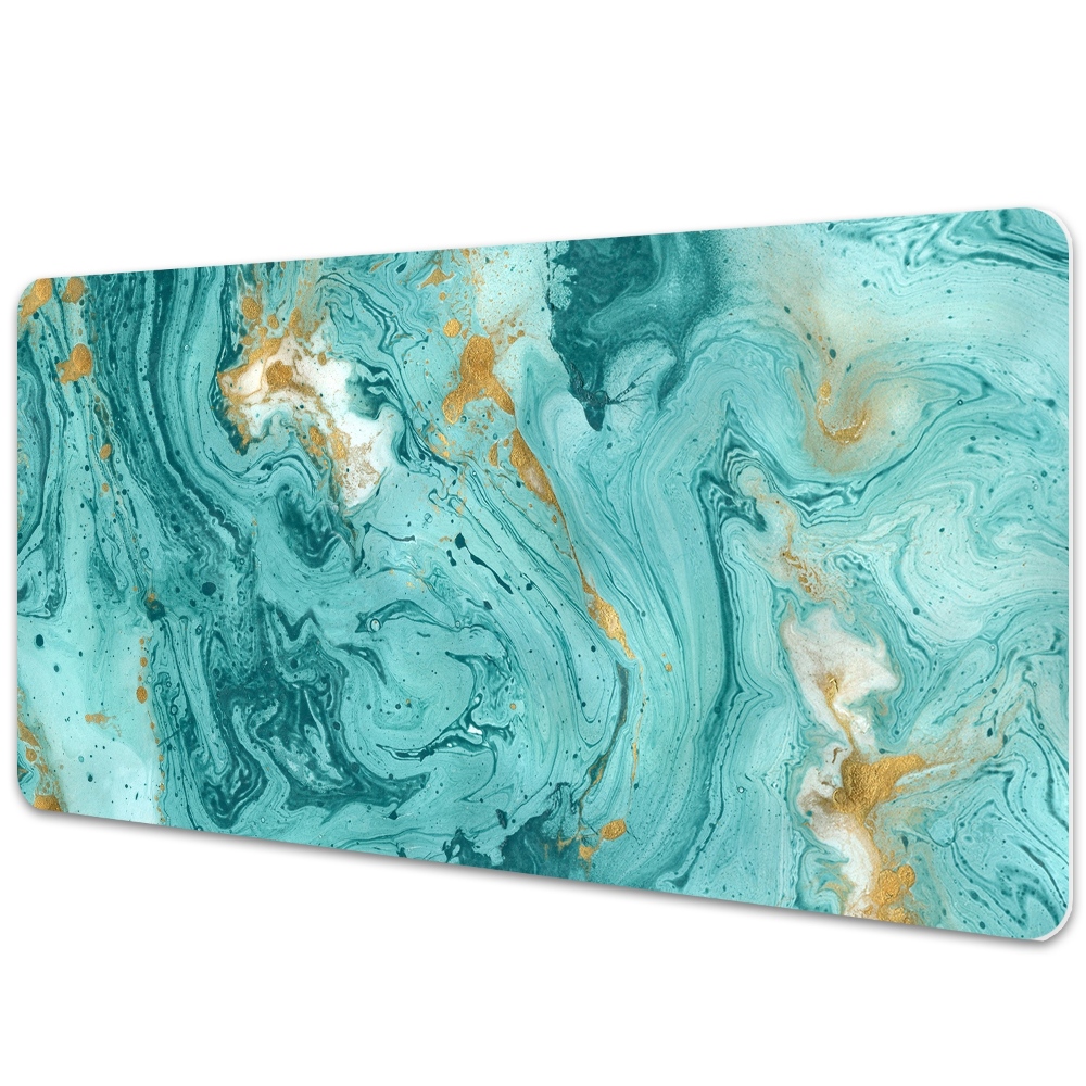 Protège bureau Texture de marbre turquoise