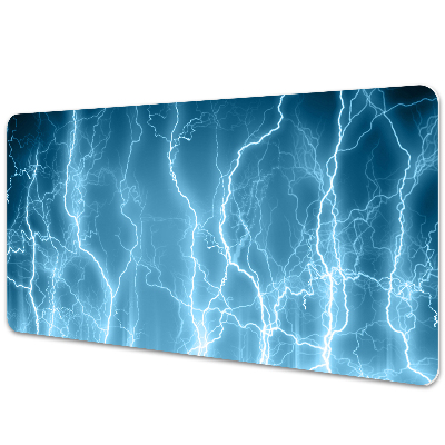 Sous-main bureau Eclair bleu abstrait