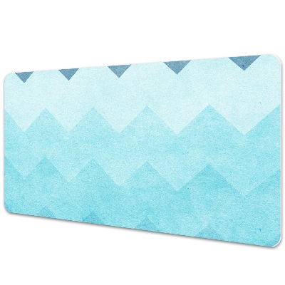 Sous-main bureau Zigzags géométriques bleus