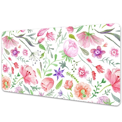 Sous-main bureau Fleurs peintes