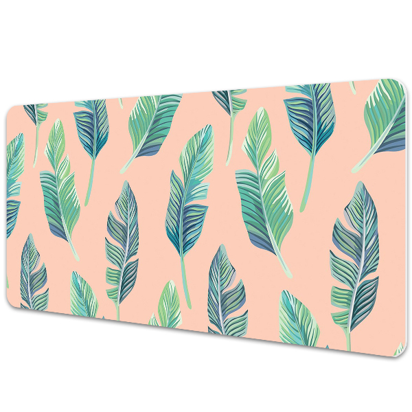 Tapis de bureau Feuilles de pêche tropicale