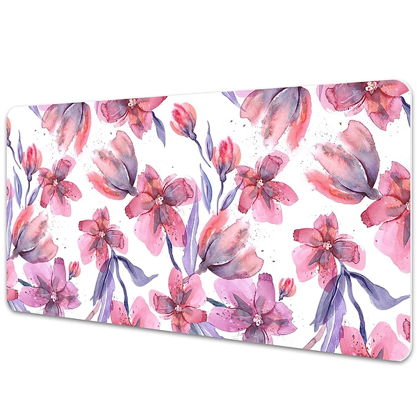 Sous-main bureau Fleurs dans les tons pastels