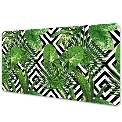 Protège bureau Fond géométrique et feuilles