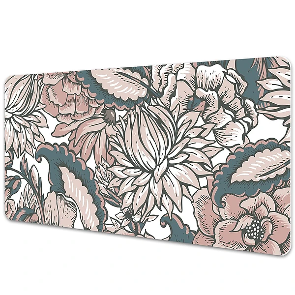 Sous main de bureau Fleurs en rose