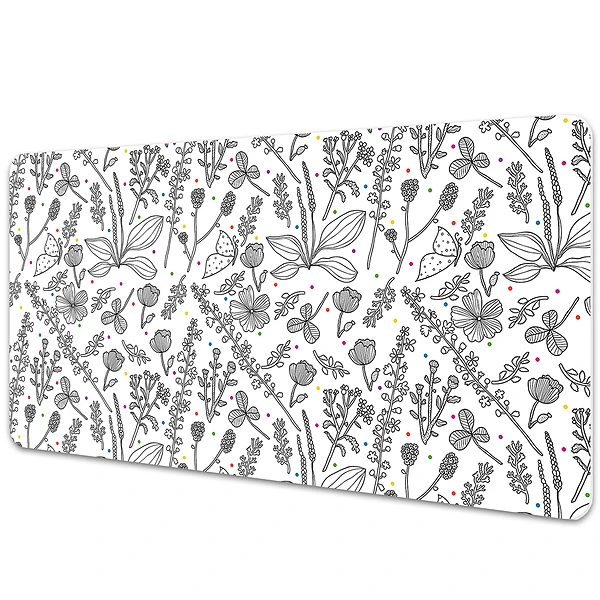 Sous-main bureau Croquis de fleurs