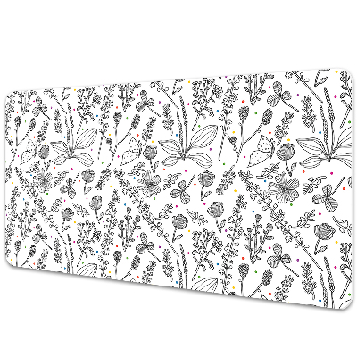 Sous-main bureau Croquis de fleurs