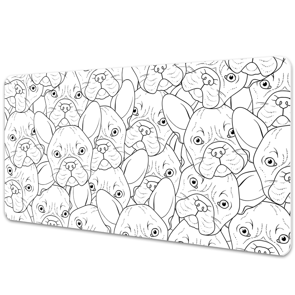 Sous-main bureau Bouledogue esquissé