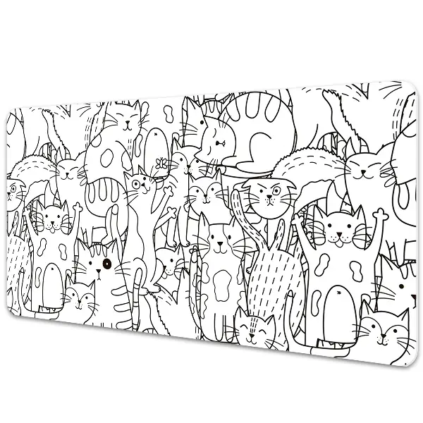Tapis de bureau Chats gribouillés