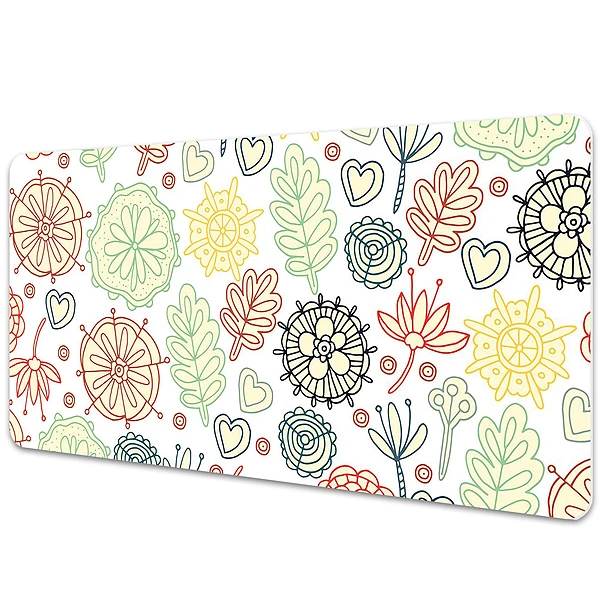 Sous main de bureau Dessin avec des fleurs