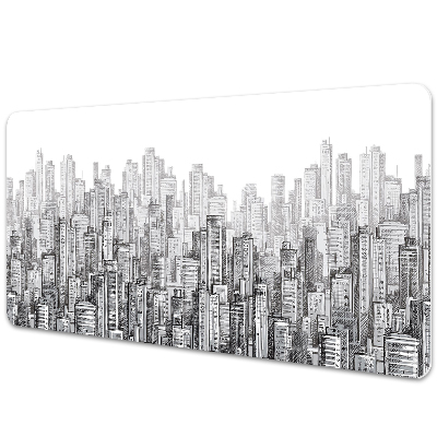 Protège bureau Ville en noir et blanc