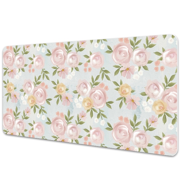 Sous-main bureau Fleurs peintes