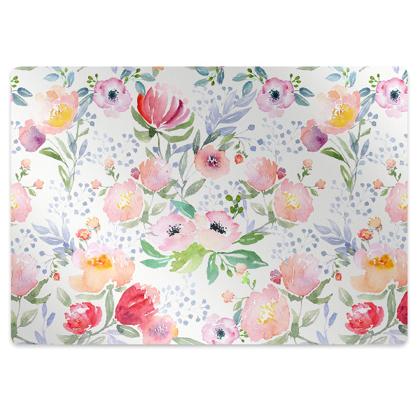 Tapis protège sol Fleurs pastel