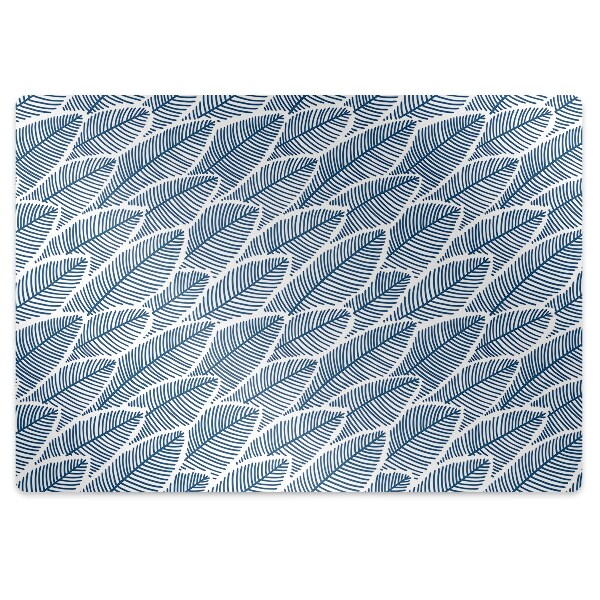 Tapis pour chaise de bureau Feuilles bleues