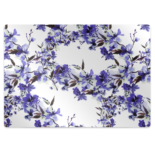 Tapis de chaise Fleurs bleues