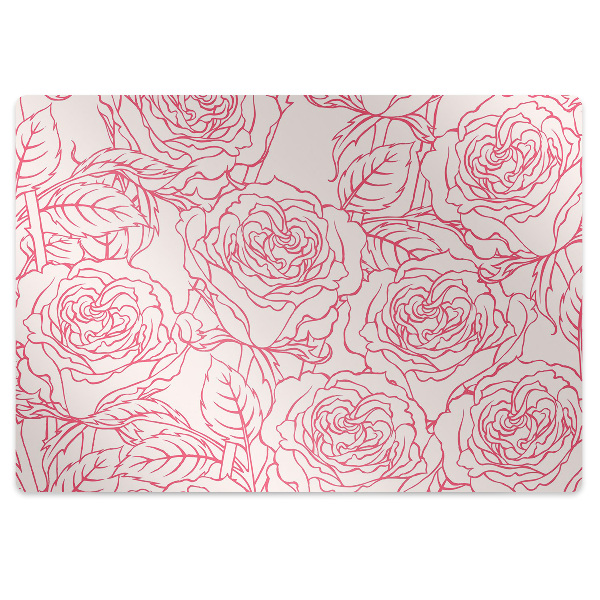 Tapis pour chaise de bureau Fleurs en gribouillis de roses