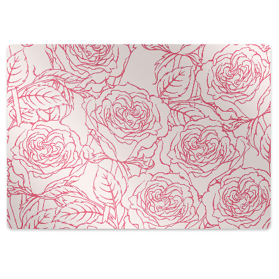 Tapis pour chaise de bureau Fleurs en gribouillis de roses