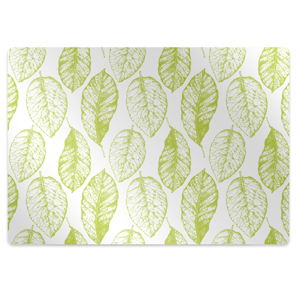 Tapis fauteuil bureau Feuilles vertes