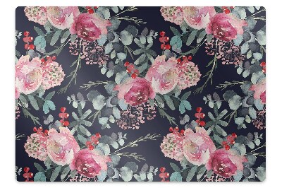 Tapis protection sol Fleurs et feuilles