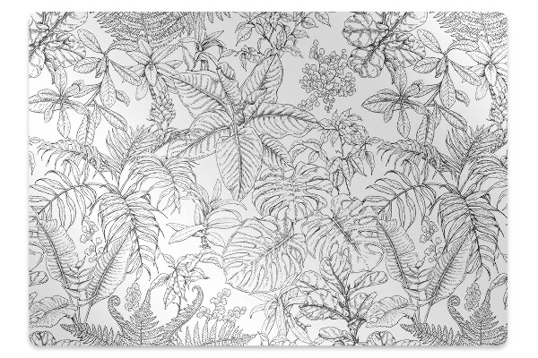 Tapis de chaise Feuilles dessinées