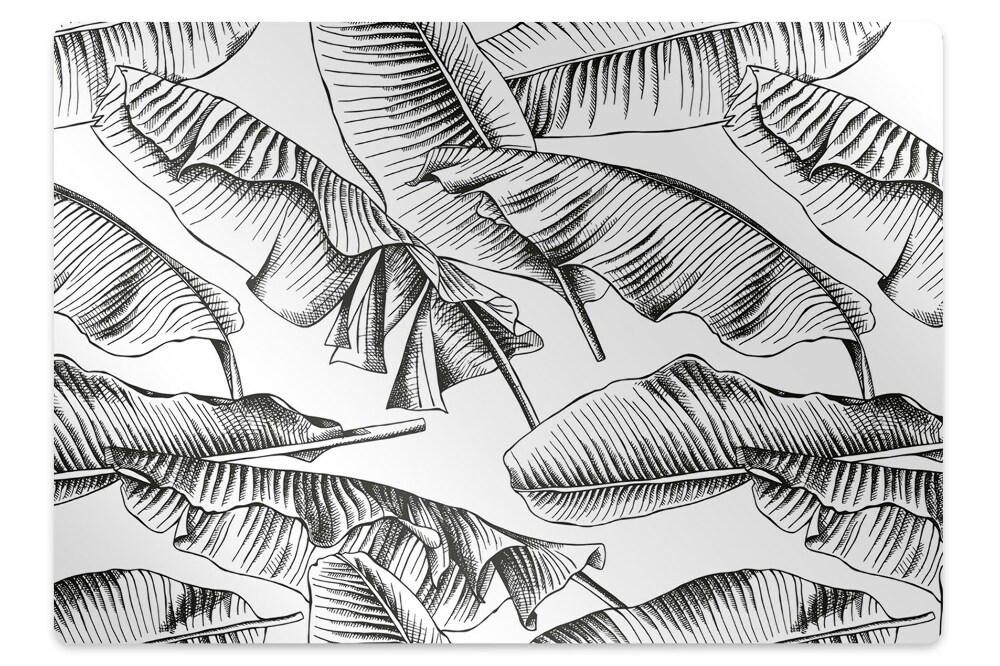 Tapis de chaise de bureau Feuilles noires