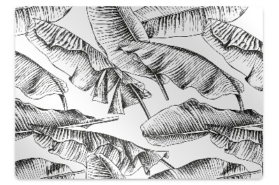 Tapis de chaise de bureau Feuilles noires