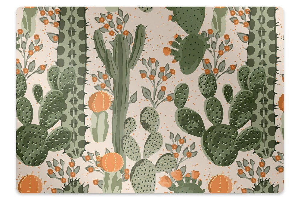 Tapis fauteuil bureau Cactus coloré