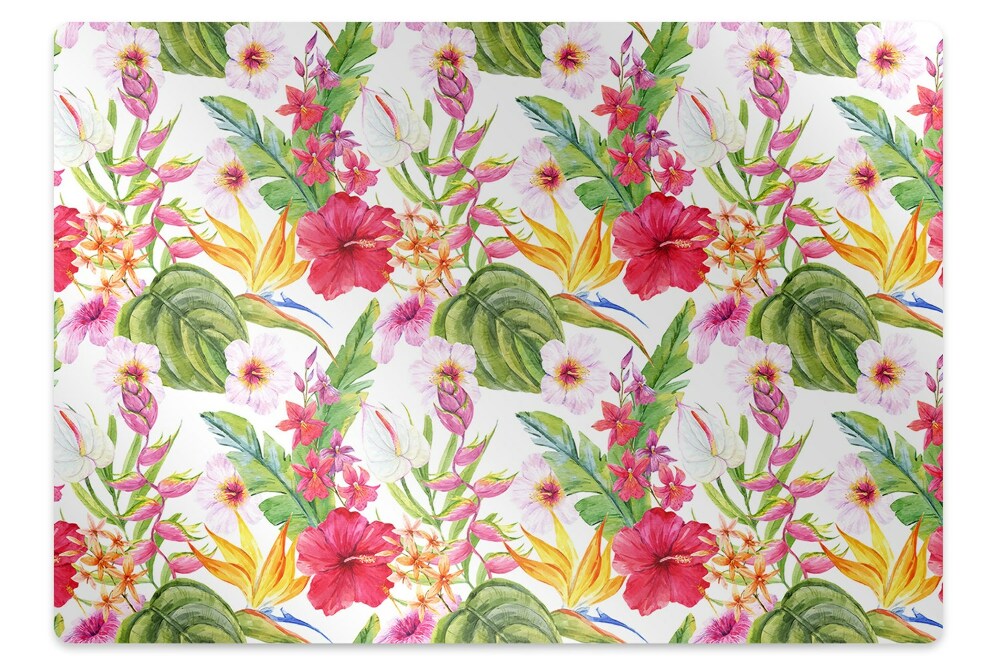 Tapis protège sol Fleur exotique unique