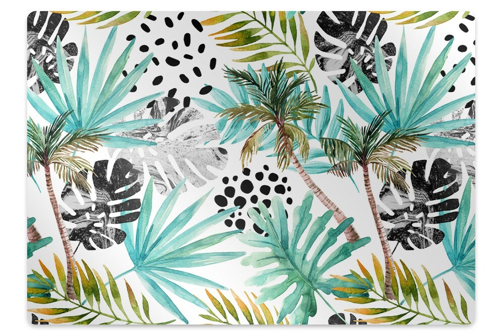Tapis de chaise de bureau Palmiers et feuilles