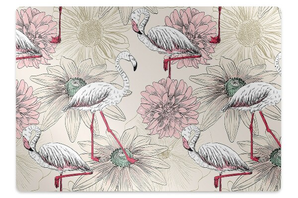 Tapis de chaise de bureau Bel oiseau rose