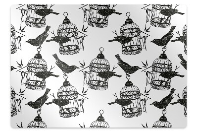 Tapis fauteuil bureau Oiseaux en cage