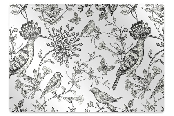 Tapis pour chaise de bureau Croquis d'oiseaux