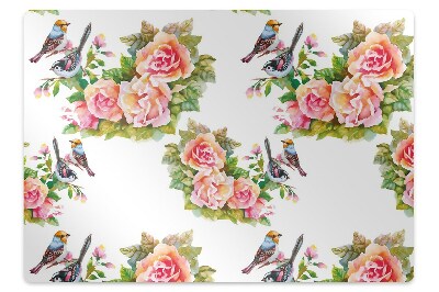 Tapis de chaise de bureau Motif d'oiseau dans une forêt