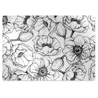 Tapis fauteuil bureau Motif floral