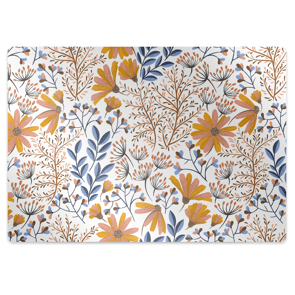 Tapis protection sol Fleurs peintes