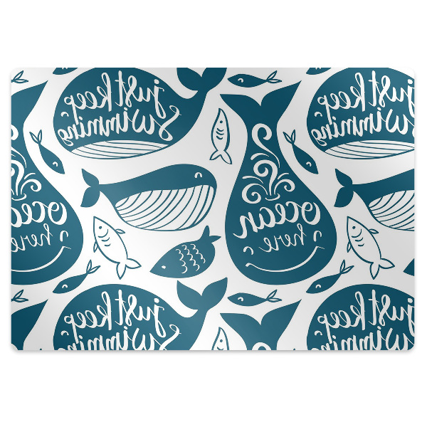 Tapis de chaise de bureau Motif de baleine