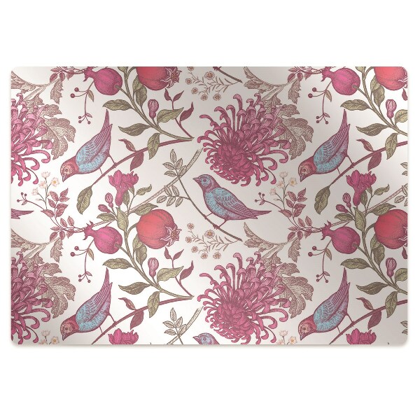 Tapis de chaise Oiseaux et fleurs